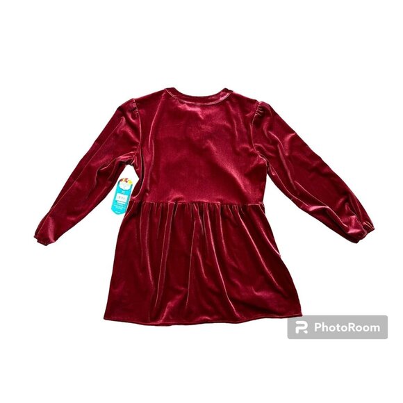 Pioneer Woman Womens Red Wine Velour Empire Waist Embroidered Tunic Shirt Small - Picture 3 of 10